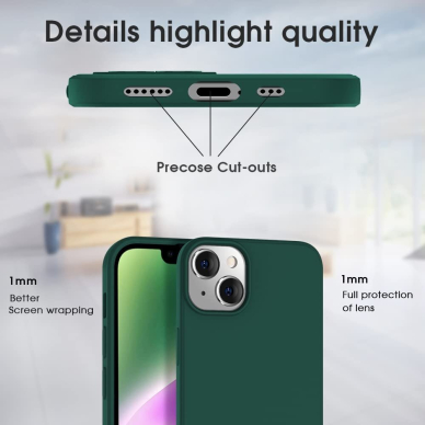 Dėklas Soft silicone by X-level Apple iPhone 14 tamsiai žalias 3