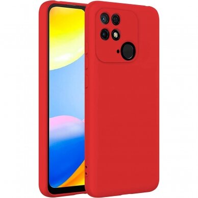 Dėklas Soft silicone by X-level Xiaomi Redmi 10C raudonas