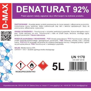 D-MAX 5L Denaturaudonas alcohol denaturaudonas alcohol 1