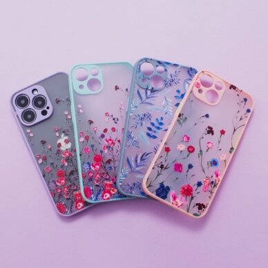 Dėklas Design Case iPhone 12 Pro Gėlėtas, purpurinis 6