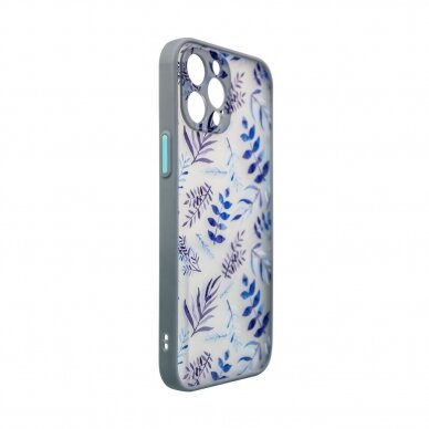 Dėklas Design Case for iPhone 12 Pro Max Gėlėtas, tamsiai mėlynas 2