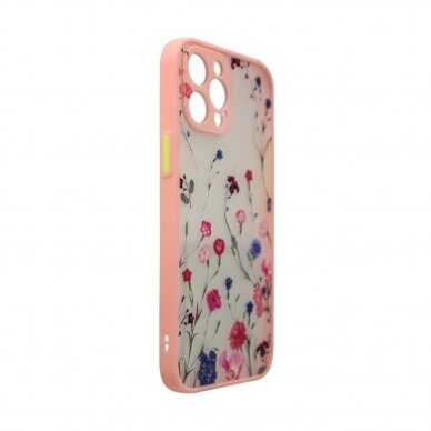 Dėklas Design Case for iPhone 12 Pro Max Gėlėtas, rožinis 2