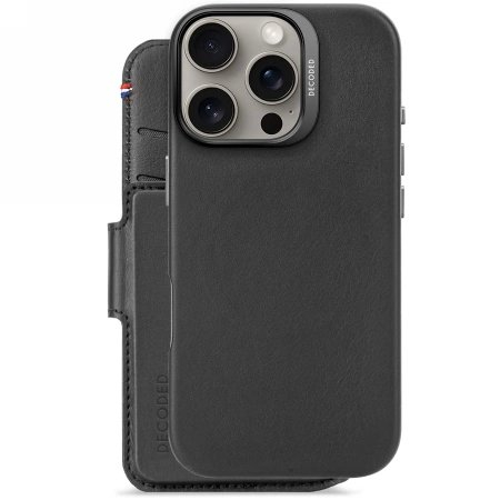 Decoded Leather Detachable Wallet MagSafe Atverčiamas dėklas iPhone 16 Pro - Juodas 1 Decoded Leather Detachable Wallet MagSafe Atverčiamas dėklas iPhone 16 Pro - Juodas 1
