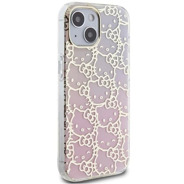 Dėklas Hello Kitty IML Gradient Electrop Crowded Kitty Head iPhone 15 - rožinis 2 Dėklas Hello Kitty IML Gradient Electrop Crowded Kitty Head iPhone 15 - rožinis 2