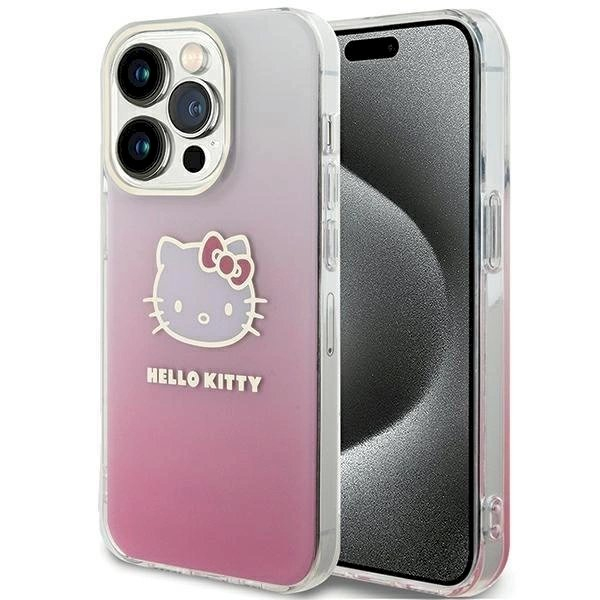 Dėklas Hello Kitty IML Gradient Electrop Kitty Head iPhone 15 Pro Max - rožinis Dėklas Hello Kitty IML Gradient Electrop Kitty Head iPhone 15 Pro Max - rožinis