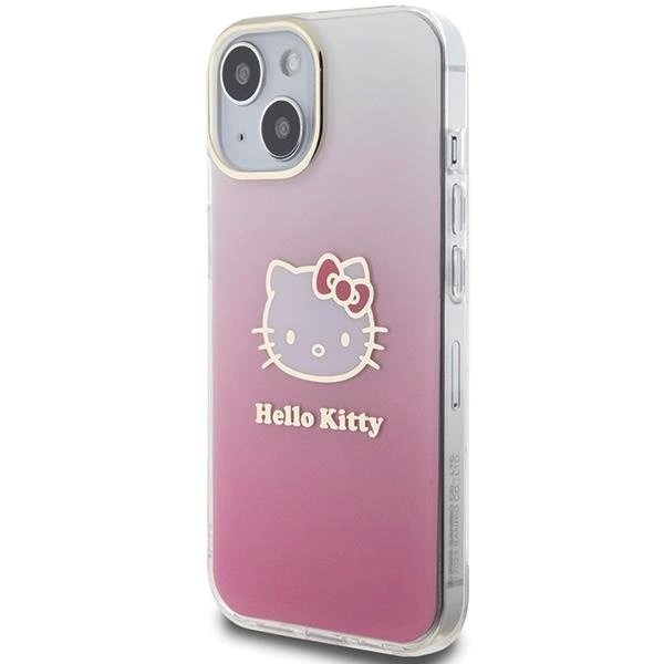 Dėklas Hello Kitty IML Gradient Electrop Kitty Head iPhone 15 - rožinis 1 Dėklas Hello Kitty IML Gradient Electrop Kitty Head iPhone 15 - rožinis 1