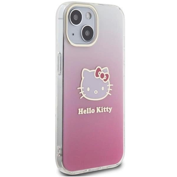 Dėklas Hello Kitty IML Gradient Electrop Kitty Head iPhone 15 - rožinis 3 Dėklas Hello Kitty IML Gradient Electrop Kitty Head iPhone 15 - rožinis 3