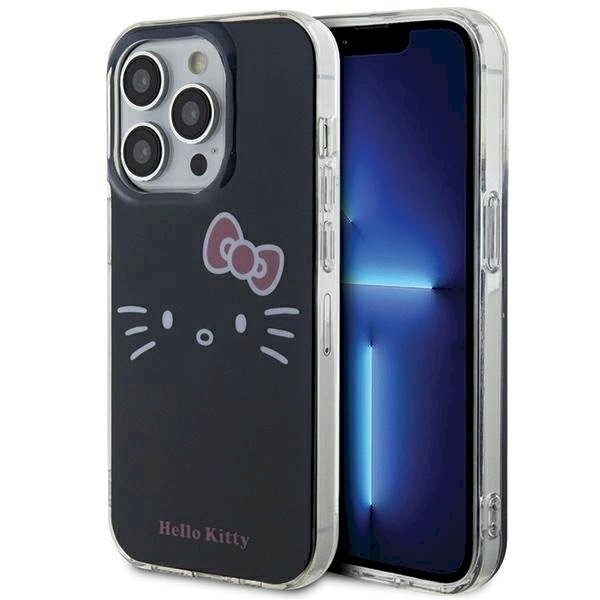 Dėklas Hello Kitty IML Kitty Face iPhone 15 Pro Max - Juodas Dėklas Hello Kitty IML Kitty Face iPhone 15 Pro Max - Juodas