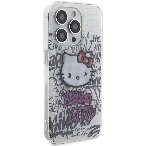 Dėklas Hello Kitty IML Kitty On Bricks Graffiti iPhone 14 Pro Max - Baltas 3 Dėklas Hello Kitty IML Kitty On Bricks Graffiti iPhone 14 Pro Max - Baltas 3