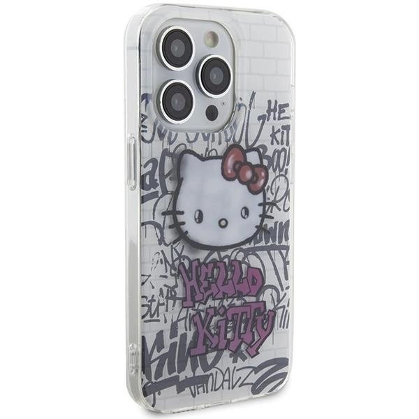 Dėklas Hello Kitty IML Kitty On Bricks Graffiti iPhone 15 Pro Max - Baltas 3 Dėklas Hello Kitty IML Kitty On Bricks Graffiti iPhone 15 Pro Max - Baltas 3