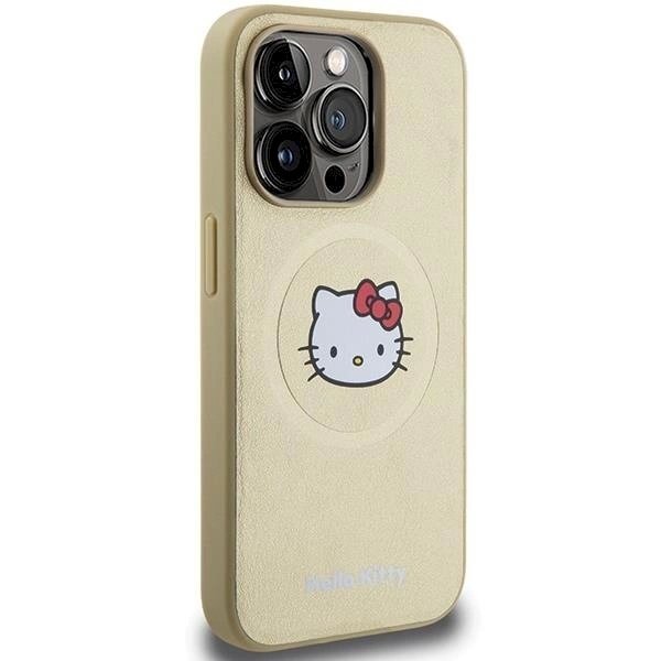 Dėklas Hello Kitty Leather Kitty Head MagSafe iPhone 15 Pro - Auksinis 3 Dėklas Hello Kitty Leather Kitty Head MagSafe iPhone 15 Pro - Auksinis 3