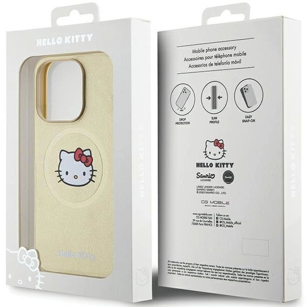 Dėklas Hello Kitty Leather Kitty Head MagSafe iPhone 15 Pro Max - Auksinis 7 Dėklas Hello Kitty Leather Kitty Head MagSafe iPhone 15 Pro Max - Auksinis 7