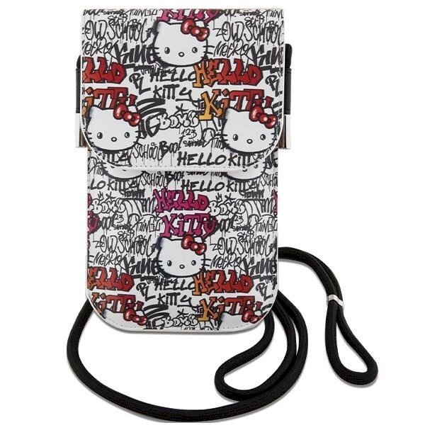 Dėklas Hello Kitty Leather Tags Graffiti Cord bag - Baltas 1