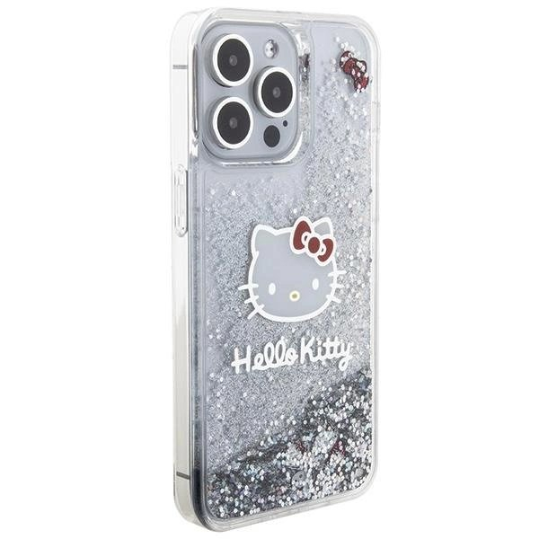 Dėklas Hello Kitty Liquid Glitter Charms Kitty Head iPhone 15 Pro Max - Sidabrinis 3 Dėklas Hello Kitty Liquid Glitter Charms Kitty Head iPhone 15 Pro Max - Sidabrinis 3