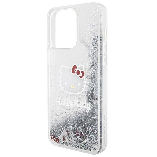 Dėklas Hello Kitty Liquid Glitter Charms Kitty Head iPhone 15 Pro Max - Sidabrinis 4 Dėklas Hello Kitty Liquid Glitter Charms Kitty Head iPhone 15 Pro Max - Sidabrinis 4