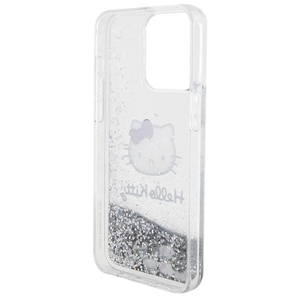 Dėklas Hello Kitty Liquid Glitter Charms Kitty Head iPhone 15 Pro Max - Sidabrinis 5 Dėklas Hello Kitty Liquid Glitter Charms Kitty Head iPhone 15 Pro Max - Sidabrinis 5