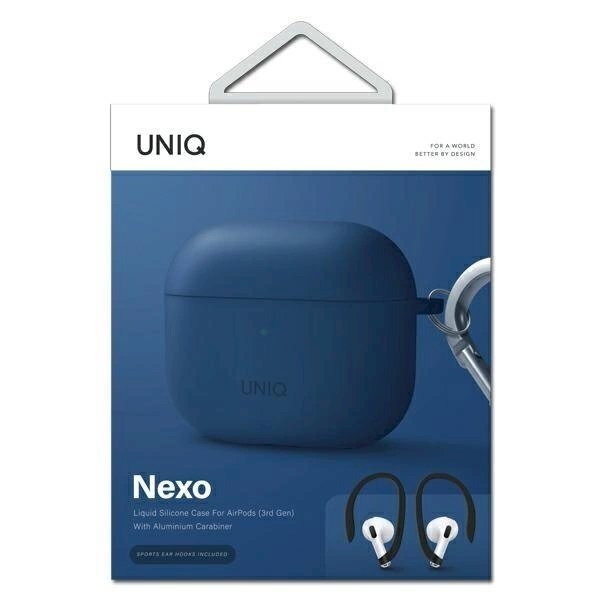 Dėklas Uniq etui Nexo AirPods 3 gen + Ear Hooks Silicone /Mėlynas 4 Dėklas Uniq etui Nexo AirPods 3 gen + Ear Hooks Silicone /Mėlynas 4