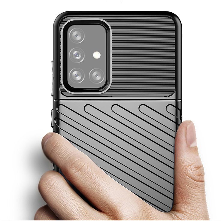 Dėklas Thunder Case Flexible Tough Rugged Cover TPU Samsung Galaxy A72 Juodas 2 Dėklas Thunder Case Flexible Tough Rugged Cover TPU Samsung Galaxy A72 Juodas 2