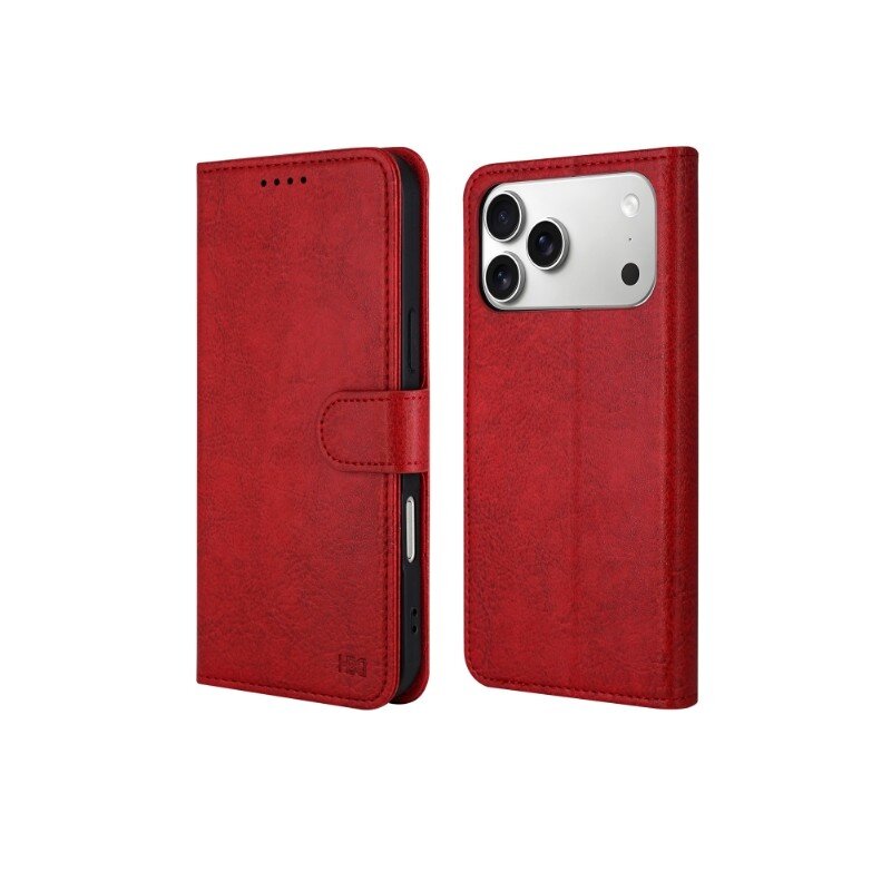 Apple iPhone 11 dėklas HDD Clasp Wallet Case raudonas