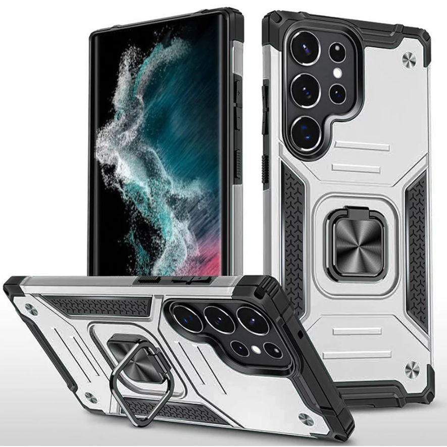 Dėklas Wozinsky Ring Armor Samsung Galaxy S22 Ultra sidabrinis Dėklas Wozinsky Ring Armor Samsung Galaxy S22 Ultra sidabrinis