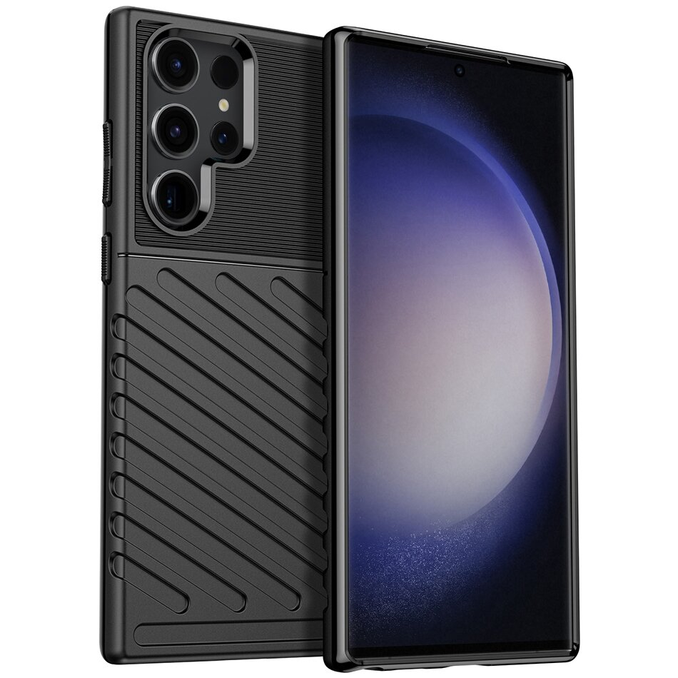 Dėklas Thunder Case Samsung Galaxy S22 Ultra Juodas Dėklas Thunder Case Samsung Galaxy S22 Ultra Juodas