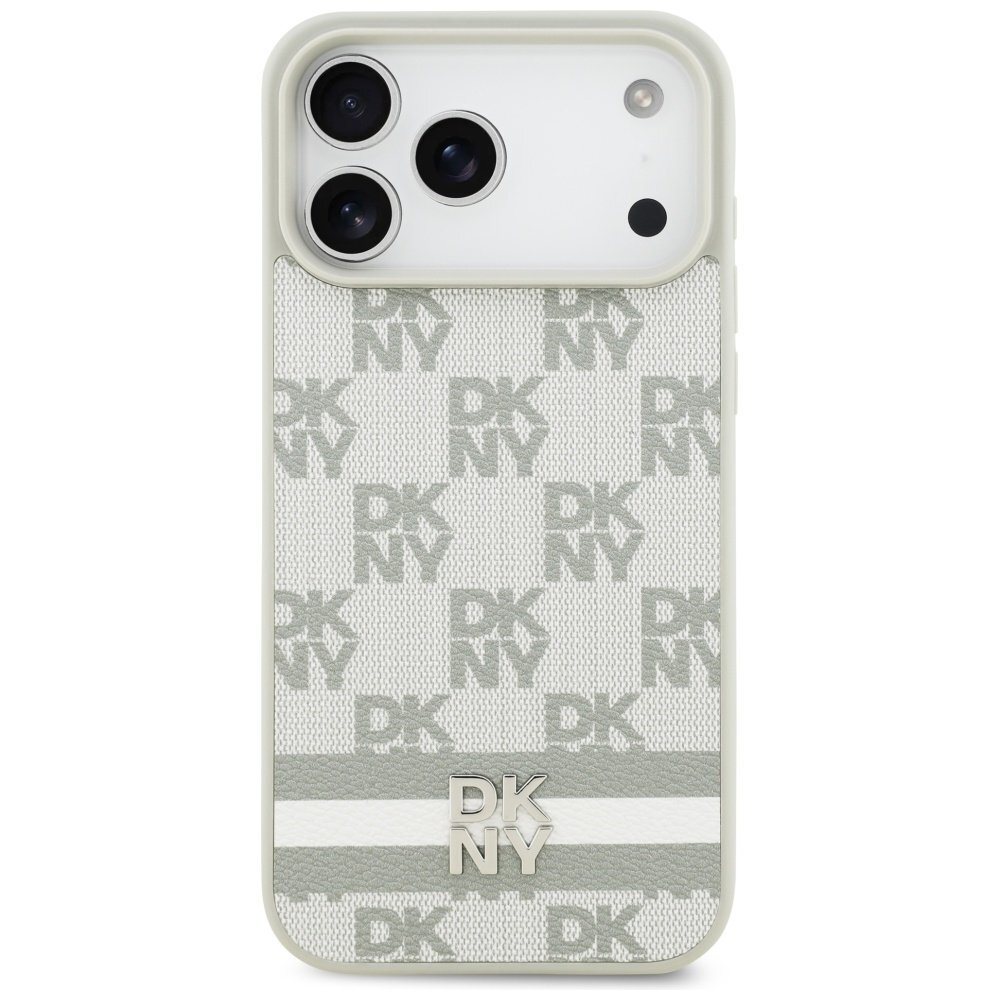 iPhone 17 Pro Max DKNY Checkered with Printed Stripes dėklas – smėlinis 2