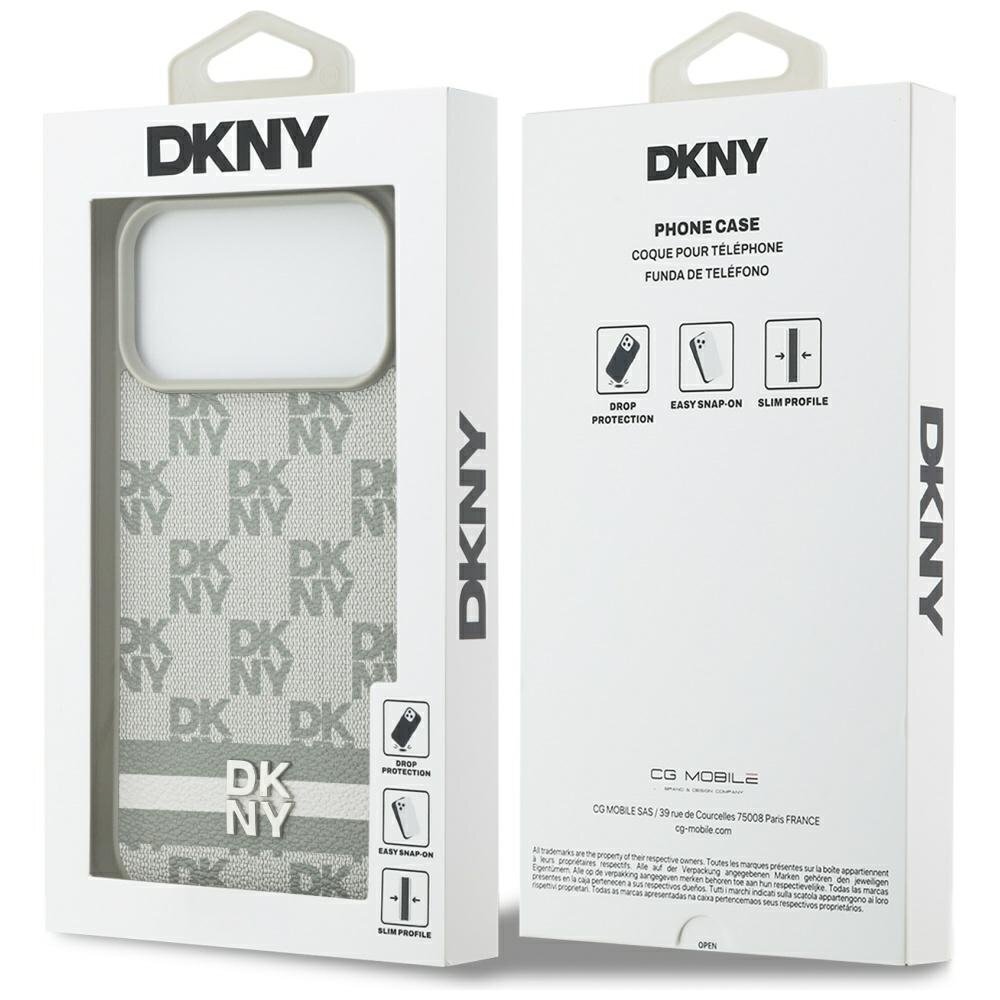 iPhone 17 Pro Max DKNY Checkered with Printed Stripes dėklas – smėlinis 7