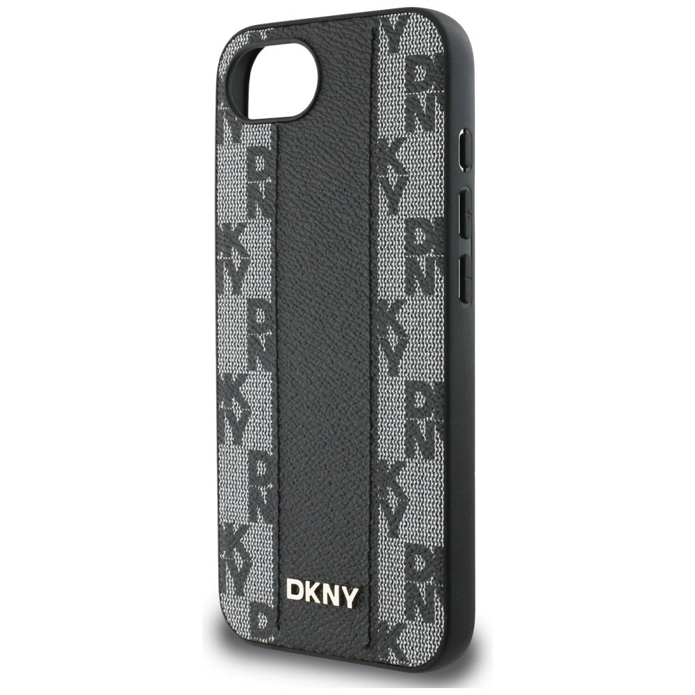 DKNY Odinis Checkered Mono Pattern MagSafe iPhone 16e Dėklas - Juodas 5