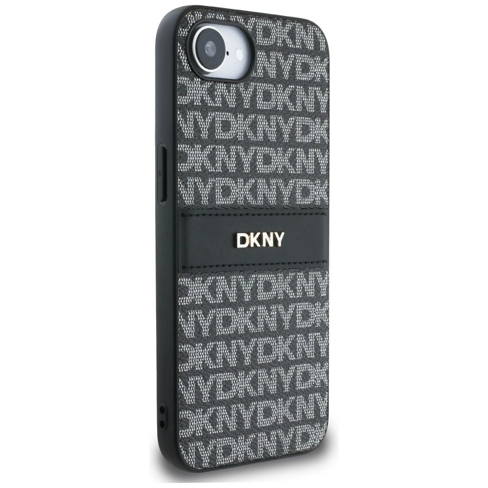 iPhone 16e DKNY Repeat Texture Pattern with Tonal Stripe dėklas - juodas 3