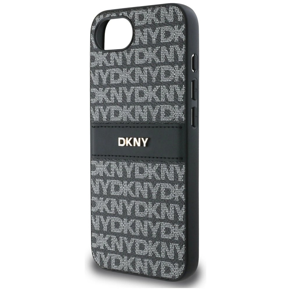 iPhone 16e DKNY Repeat Texture Pattern with Tonal Stripe dėklas - juodas 5