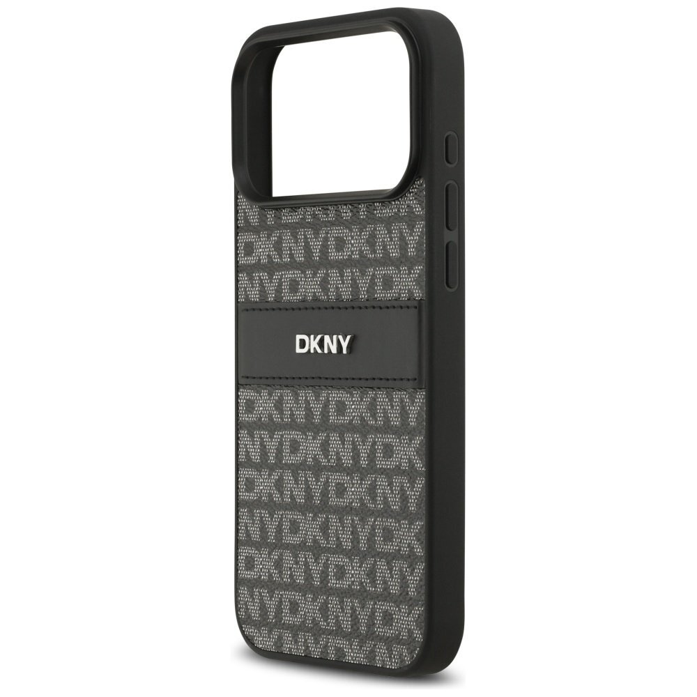 iPhone 17 Pro Max DKNY Repeat Texture Pattern with Tonal Stripe dėklas – juodas 5