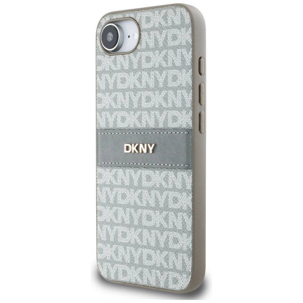 iPhone 16e DKNY Repeat Texture Pattern with Tonal Stripe dėklas - smėlio 1 iPhone 16e DKNY Repeat Texture Pattern with Tonal Stripe dėklas - smėlio 1