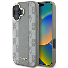 iPhone 16 Dėklas DKNY Checkeraudonas Pattern Magsafe – smėlinis