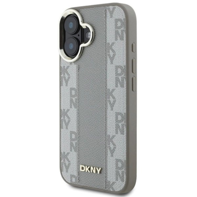 iPhone 16 Dėklas DKNY Checkeraudonas Pattern Magsafe – smėlinis 1