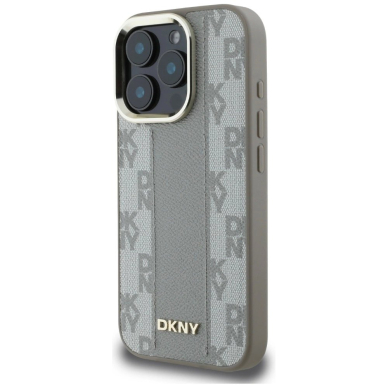 iPhone 16 Pro – DKNY Checkered Pattern MagSafe dėklas - Smėlinis 1