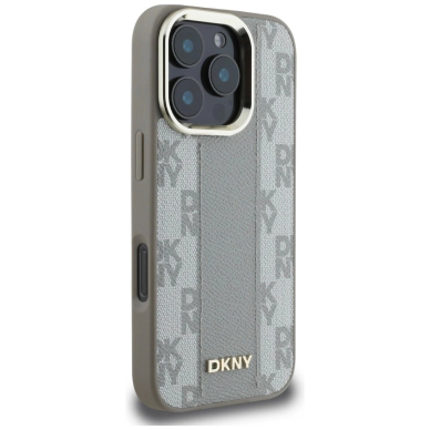 iPhone 16 Pro – DKNY Checkered Pattern MagSafe dėklas - Smėlinis 3