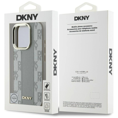 iPhone 16 Pro Max – DKNY Checkered Pattern MagSafe dėklas - Smėlinis 7