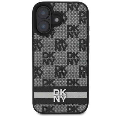 Dėklas DKNY Checkered Pattern Printed Stripes iPhone 16 - Juodas 2 Dėklas DKNY Checkered Pattern Printed Stripes iPhone 16 - Juodas 2