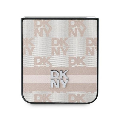DKNY Checkered Pattern Printed Stripes Dėklas Samsung Galaxy Z Flip 6 - rožinis 4 DKNY Checkered Pattern Printed Stripes Dėklas Samsung Galaxy Z Flip 6 - rožinis 4