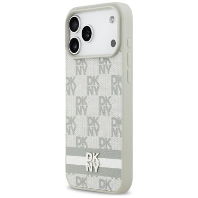 iPhone 17 Pro Max DKNY Checkered with Printed Stripes dėklas – smėlinis 1 iPhone 17 Pro Max DKNY Checkered with Printed Stripes dėklas – smėlinis 1