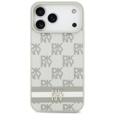 iPhone 17 Pro Max DKNY Checkered with Printed Stripes dėklas – smėlinis 2