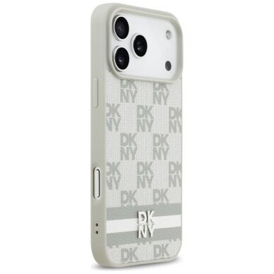 iPhone 17 Pro Max DKNY Checkered with Printed Stripes dėklas – smėlinis 3
