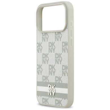 iPhone 17 Pro Max DKNY Checkered with Printed Stripes dėklas – smėlinis 5