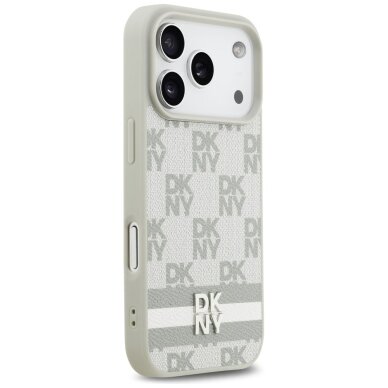 iPhone 17 Pro DKNY Checkered with Printed Stripes dėklas – smėlinis 3 iPhone 17 Pro DKNY Checkered with Printed Stripes dėklas – smėlinis 3