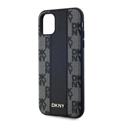Dėklas DKNY Leather Checkered Mono Pattern MagSafe iPhone 11 / Xr - Juodas 5 Dėklas DKNY Leather Checkered Mono Pattern MagSafe iPhone 11 / Xr - Juodas 5