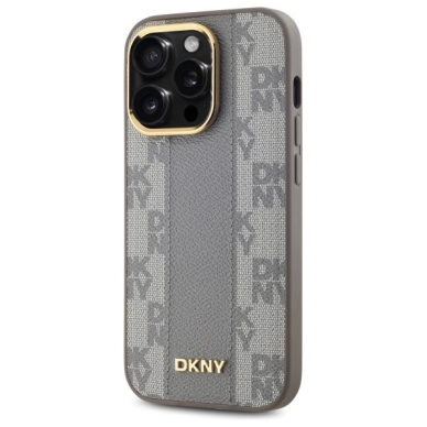 iPhone 14 Pro – DKNY Leather Checkered Mono Pattern MagSafe dėklas - Smėlinis 1 iPhone 14 Pro – DKNY Leather Checkered Mono Pattern MagSafe dėklas - Smėlinis 1