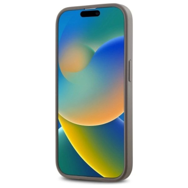 iPhone 14 Pro – DKNY Leather Checkered Mono Pattern MagSafe dėklas - Smėlinis 4