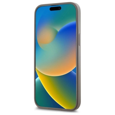 iPhone 14 Pro Max – DKNY Leather Checkered Mono Pattern MagSafe dėklas - Smėlinis 4