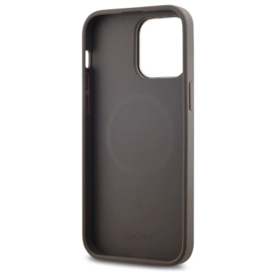 iPhone 14 Pro Max – DKNY Leather Checkered Mono Pattern MagSafe dėklas - Smėlinis 6