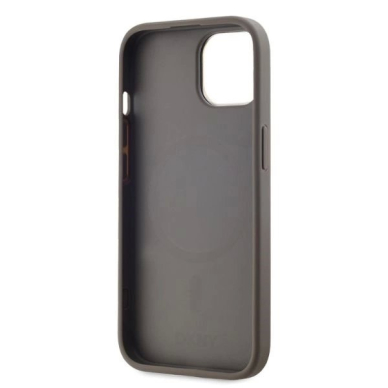 Dėklas DKNY Leather Checkered Mono Pattern MagSafe iPhone 15 - Smėlinis 3 Dėklas DKNY Leather Checkered Mono Pattern MagSafe iPhone 15 - Smėlinis 3